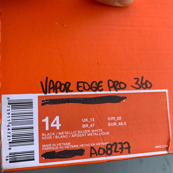 Nike Vapor Edge Lacrosse size 14 NEW w/box - Picture 7 of 8